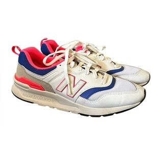 New Balance 997 White Pink Blue Mens Size 7.5
